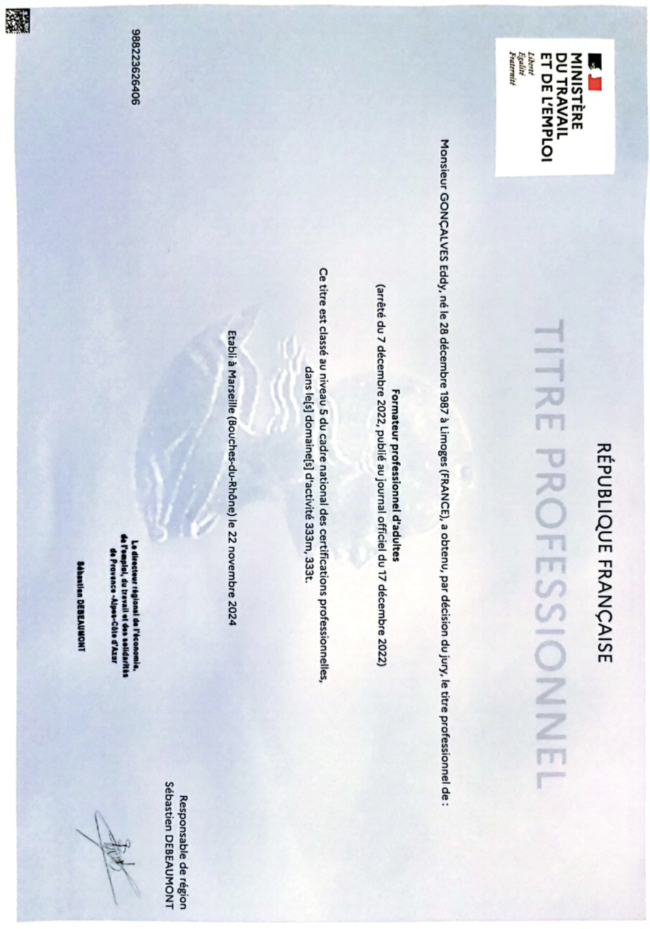 Certification Formateur Professionnel d'Adultes EdgoFormation